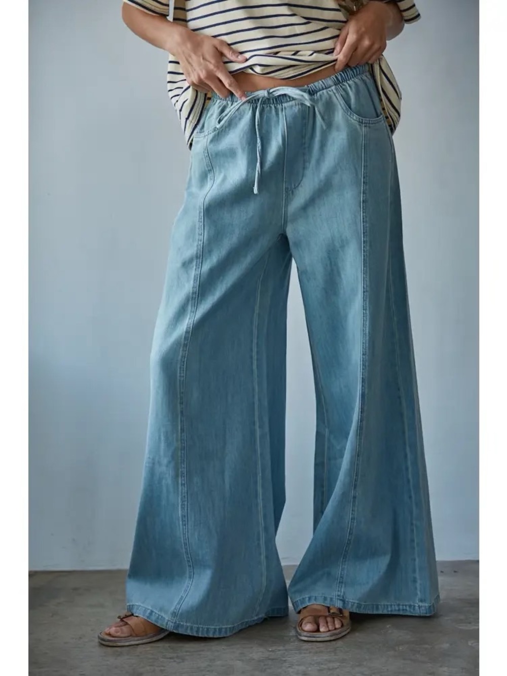 NWT By Together Wide Leg Light Blue Denim Jeans - Picture 5 of 6